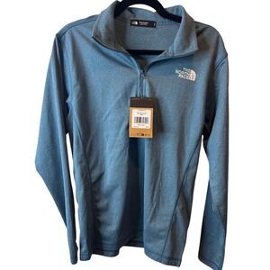 NEW The North Face TNF Mens S Tech 1/4 Zip Fleece Mallard Blue Heather Pullover